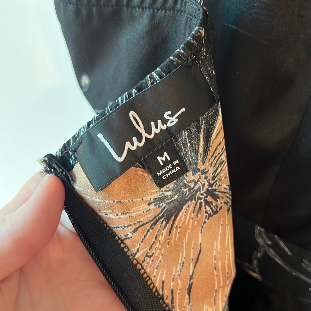 SOLD Lulu’s Darling Daylily Black Floral Print High-Low Maxi Dress - Picture 7 of 12